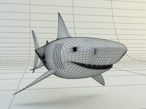 Megalodon shark model 3D-Modell