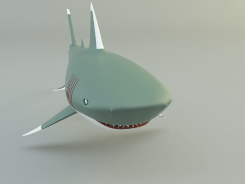 Megalodon shark model 3D-Modell