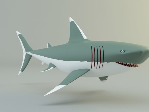 Megalodon shark model 3D-Modell