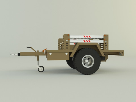 Military trailer model 3D 모델