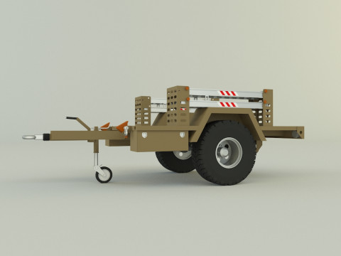 Military trailer model 3Dモデル