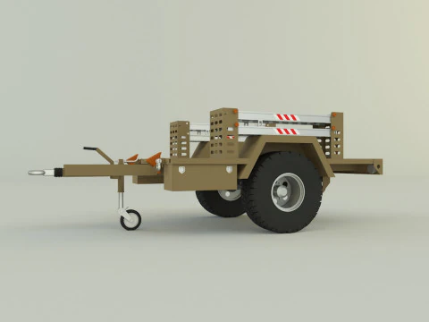 Military trailer model 3D Model