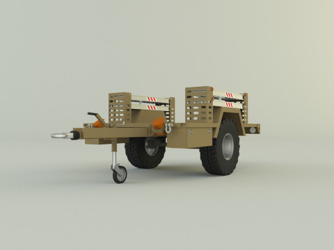 Military trailer model 3Dモデル