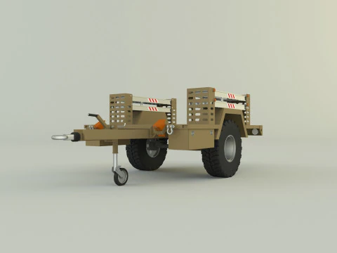 Military trailer model 3D Model