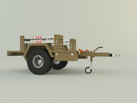 Military trailer model 3Dモデル