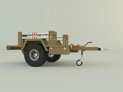 Military trailer model 3D Model