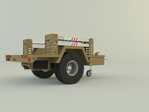 Military trailer model 3Dモデル