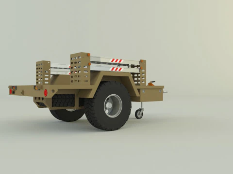 Military trailer model 3D Model