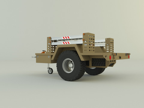 Military trailer model 3Dモデル