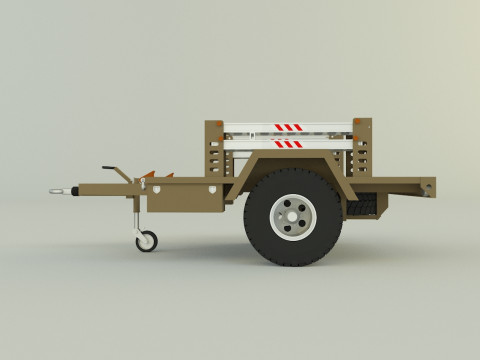 Military trailer model 3Dモデル