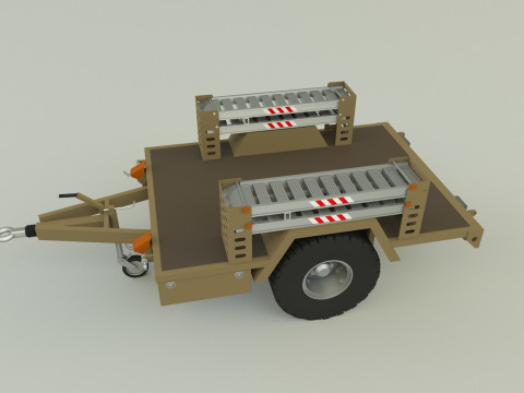 Military trailer model 3Dモデル
