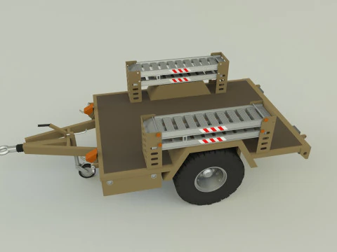 Military trailer model 3D Model