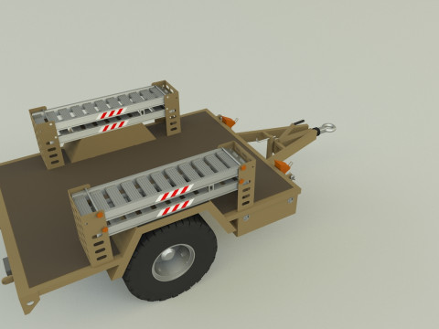 Military trailer model 3Dモデル