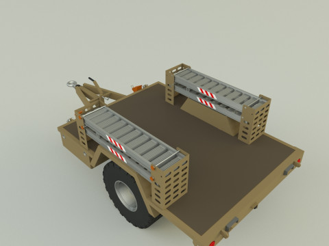 Military trailer model 3Dモデル