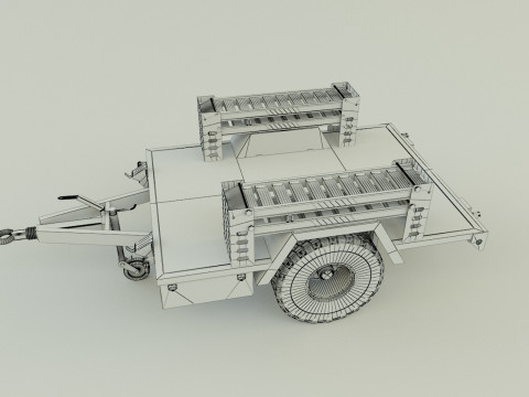 Military trailer model 3Dモデル