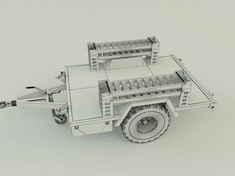 Military trailer model 3D Model