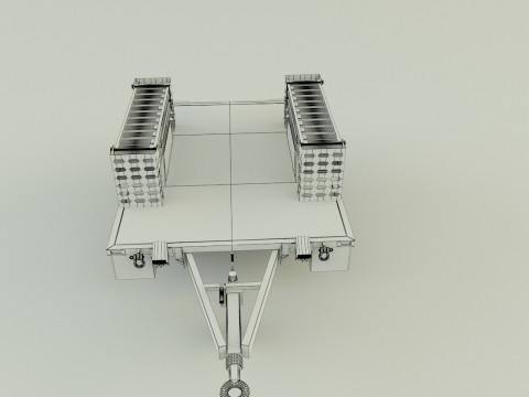 Military trailer model 3Dモデル