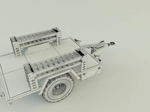Military trailer model 3Dモデル
