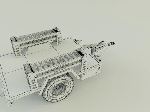 Military trailer model 3D Model