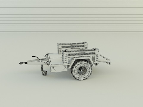Military trailer model 3Dモデル