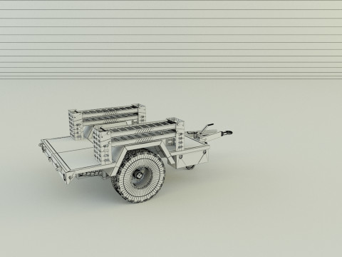 Military trailer model 3Dモデル