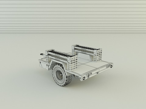 Military trailer model 3Dモデル