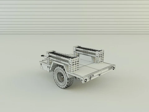 Military trailer model 3D Model