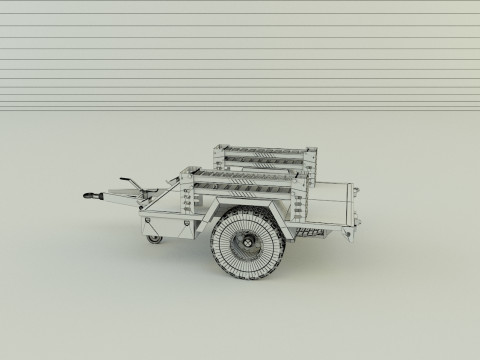 Military trailer model 3Dモデル