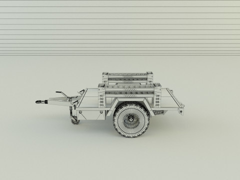 Military trailer model 3Dモデル