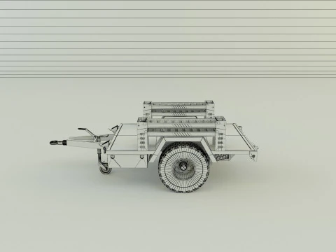 Military trailer model 3D Model