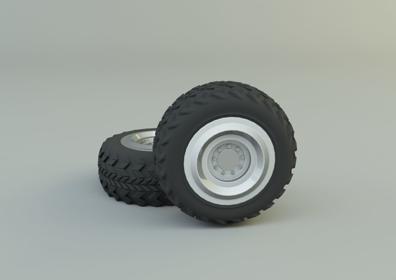 Military vehicle tire 3D-Modell .c4d .max .obj .3ds .fbx .stl .blend 