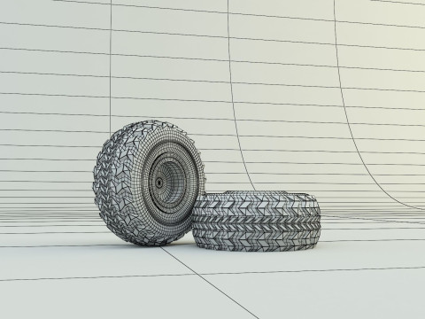 Military vehicle tire 3D-Modell
