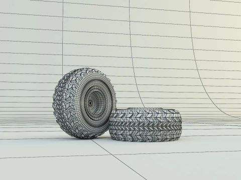 Military vehicle tire 3D Model