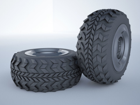 Military vehicle tire 3D-Modell
