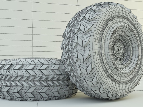 Military vehicle tire 3D-Modell