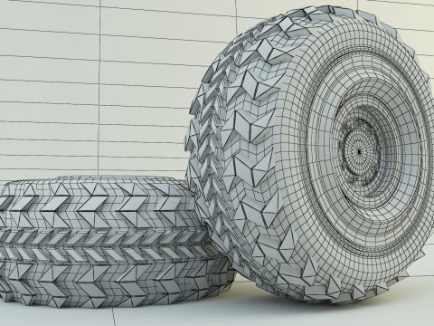 Military vehicle tire 3D Model