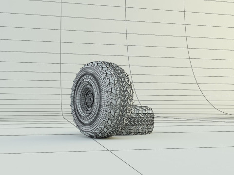 Military vehicle tire 3D-Modell