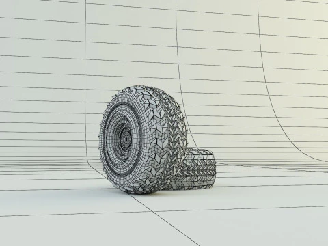 Military vehicle tire 3D Model