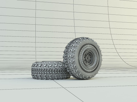 Military vehicle tire 3D-Modell