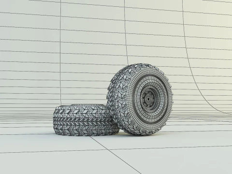 Military vehicle tire 3D Model