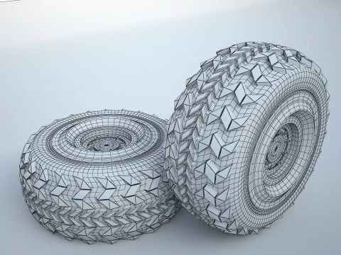 Military vehicle tire 3D Model