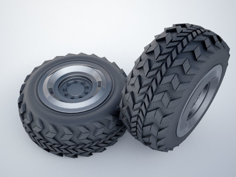 Military vehicle tire 3D-Modell