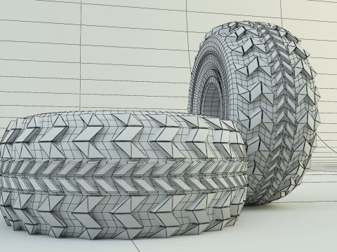 Military vehicle tire 3D-Modell