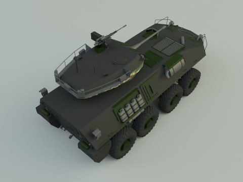 Military vehicle with LAV-25 tires 3D 模型