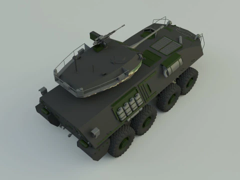 Military vehicle with LAV-25 tires 3D Model