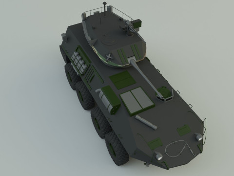 Military vehicle with LAV-25 tires 3D 模型