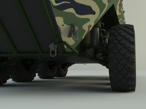 Military vehicle with LAV-25 tires 3D Model
