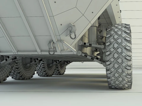 Military vehicle with LAV-25 tires 3D Model