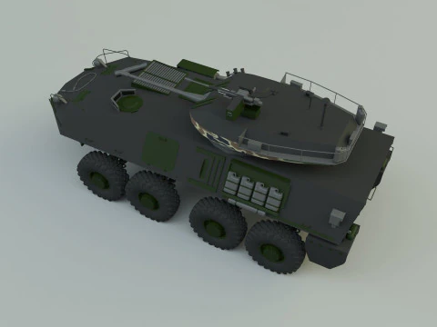 Military vehicle with LAV-25 tires 3D Model