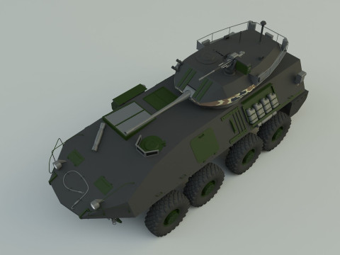 Military vehicle with LAV-25 tires 3D 模型